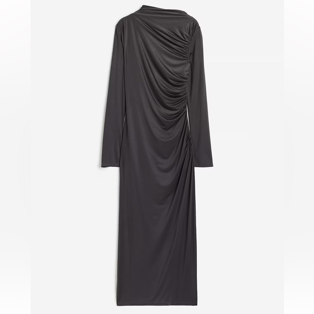 NWOT H&M Draped Jersey Dress in Dark Gray Size XS